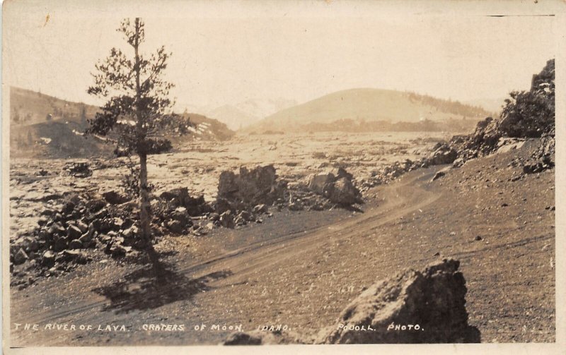 F41/ Craters of Moon Idaho RPPC Postcard c1910 The River of Lava 