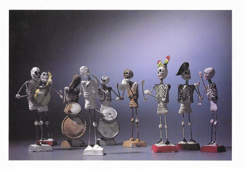 Folk Art Day of the Dead Sculptures Painted Plaster & Wire New Mexico  4 by 6