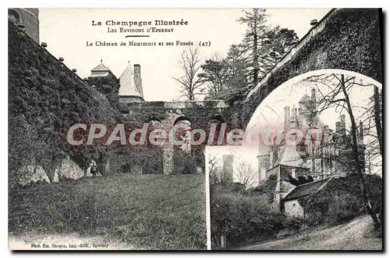 Old Postcard Epernay Champagne Illustree Surroundings Castle of Montmort