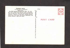 MA Mariner Motel Falmouth CAPE COD MASS Massachusetts  Postcard