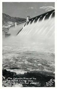 Spillway at Grand coulee Dam Columbia river Washington WA Real Photo