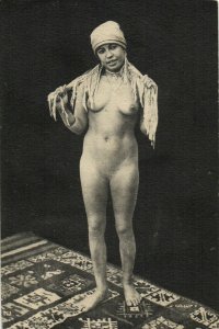 PC CPA ETHNIC NUDE FEMALE, MOROCCAN TYPE, CASABLANCA, Vintage Postcard (b7689)