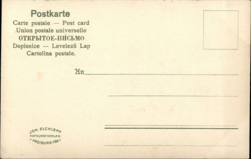 Old German Man Long Sideburns Smoking Pipe HANAUER HANOVER? Postcard