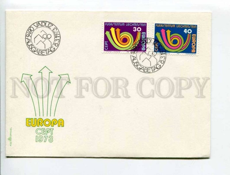 291047 LIECHTENSTEIN 1973 First Day COVER Europe CEPT