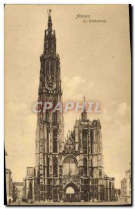 Old Postcard Antwerp Cathedral