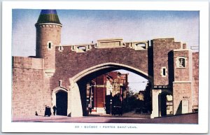 VINTAGE POSTCARD THE ENTRANCE TO SAINT JOHN AT QUEBEC CITY CANADA 1920s