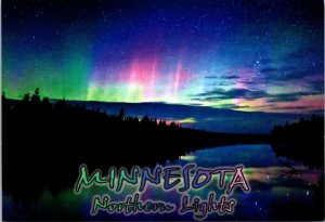 Northern Lights Aurora Borealis Minnesota Postcard