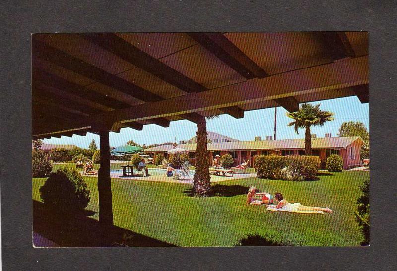 AZ Hitching Post Motel Scottsdale Arizona Postcard Carte Postale Pool Area