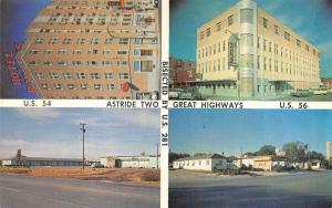 KS, Kansas  HOTEL PARRISH~Four Locations  ROADSIDE  50's Cars  Chrome Postcard