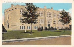 Keyport New Jersey High School Street View Antique Postcard K27923