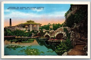 Vtg San Antonio Texas TX Japanese Tea Sunken Gardens Brackenridge Park Postcard