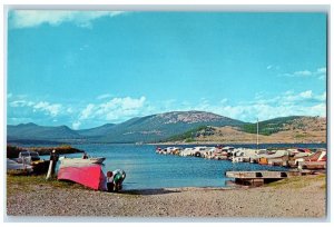 1960 Georgetown Lake Boating Rainbow Trout Shores Dentons Point Montana Postcard 