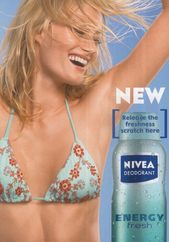 Nivea Mirror Make Up Deoderant 2x Advertising Postcard s