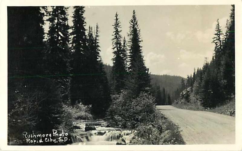 RPPC of a Mountain Country Road near Rapid City SD South Dakota