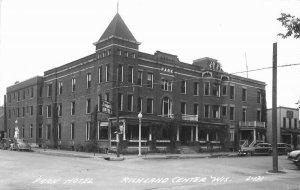 Automobiles Park Hotel Richland Center Wisconsin RPPC Photo Postcard 20-3093