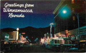 Autos 1950s Night Neon Marquee Hotel Mc CO Colorpicture postcard 887