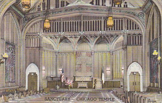 Illinois Chicago Interior Sanctuary First Methodist Temple Curteich