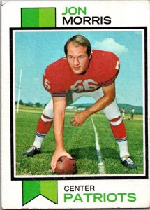 1973 Topps Football Card Jon Morris New England Patriots sk2612