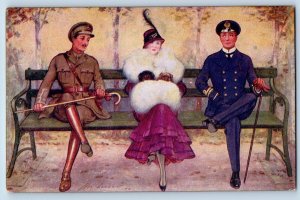 Artist Signed Postcard Military Romance Oilette Tuck c1910's Antique