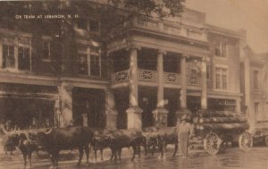 LEBANON , New Hampshire , 1910s ; Ox Team pulling logs