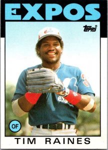 1986 Topps Baseball Card Tim Raines Montreal Expos sk10757