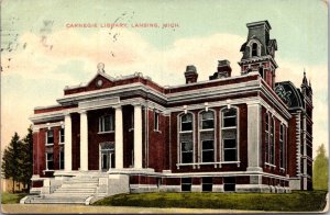 Postcard Carnegie Library in Lansing, Michigan