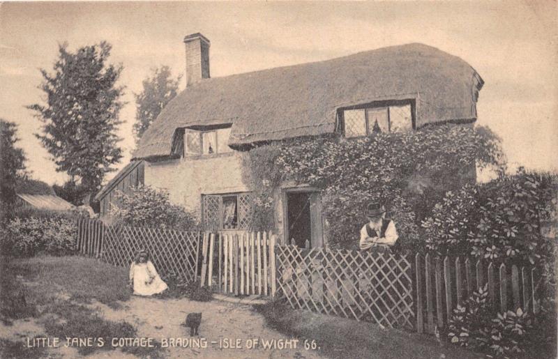 BRADING ISLE OF WIGHT UK LITTLE JANE'S COTTAGE~BEARDED MAN~IDEAL SERIES POSTCARD