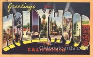 Hollywood, CA, USA Large Letter Town 1949 postal used 1949