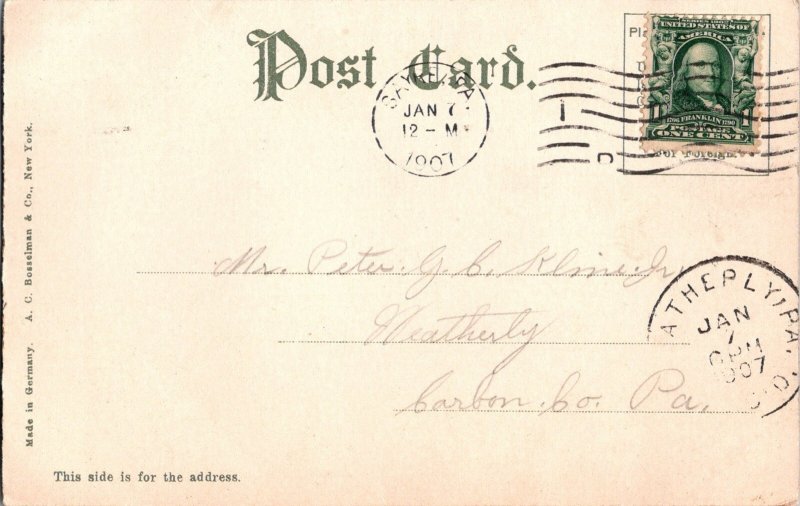 Canoes on Susquehanna River, Athens, Pennsylvania PA 1909 Postcard KJ9