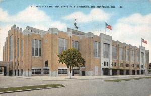 INDIANAPOLIS, IN Indiana   COLISEUM~STATE FAIR GROUNDS   1944 Linen Postcard