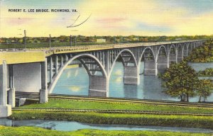 Civil War, Linen Era, Robert E Lee Bridge, Message, Richmond, VA, Old Postcard