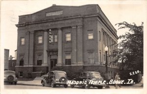 J40/ Boone Iowa RPPC Postcard c1940s Masonic Temple Building  319