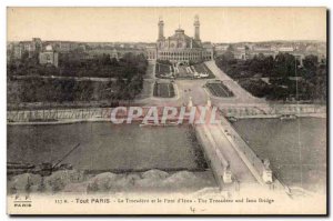 Old Postcard Paris Trocadero and the bridge & # 39Iena