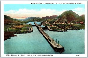 Bird's Eye View Pedro Miguel Locks Panama Canal Mountain Postcard