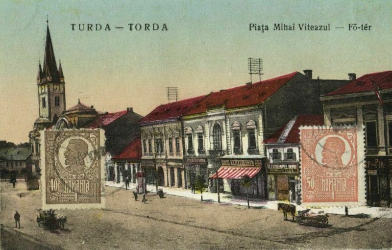 romania, TURDA TORDA, Piața Mihai Viteazul (1920s) Postcard