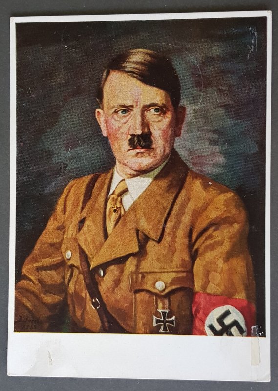 Third Reich Original Coloured Artist Postcard Fuhrer Adolf Hitler 1933 ...