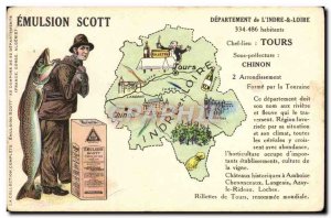 Postcard Old Emulsion Scott Poisson Department Indre et Loire Tours Chinon