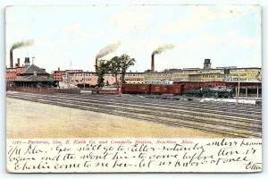 Postcard MA Brockton 1907 Factories George Keith Company Campello Station A7