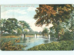 Divided-back RIVER SCENE Utica New York NY AE6677