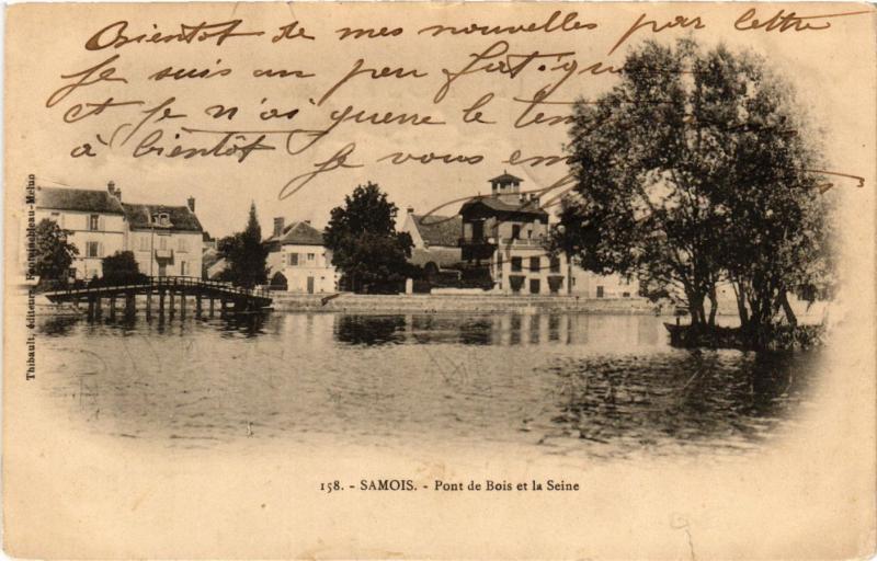 CPA SAMOIS-sur-SEINE - Pont de Bois et la Seine (638855)