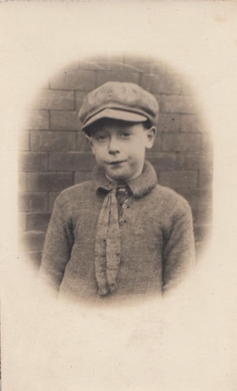 Child Dressed in Grandad Clothes With A Smug Face Old Postcard