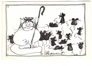 Cat Shepard, Mice, 1978, Hupman Illustration, Canada, Humour, Fly of Night