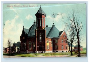 1913 Central Church Of Christ Decatur Illinois IL Posted Antique Postcard