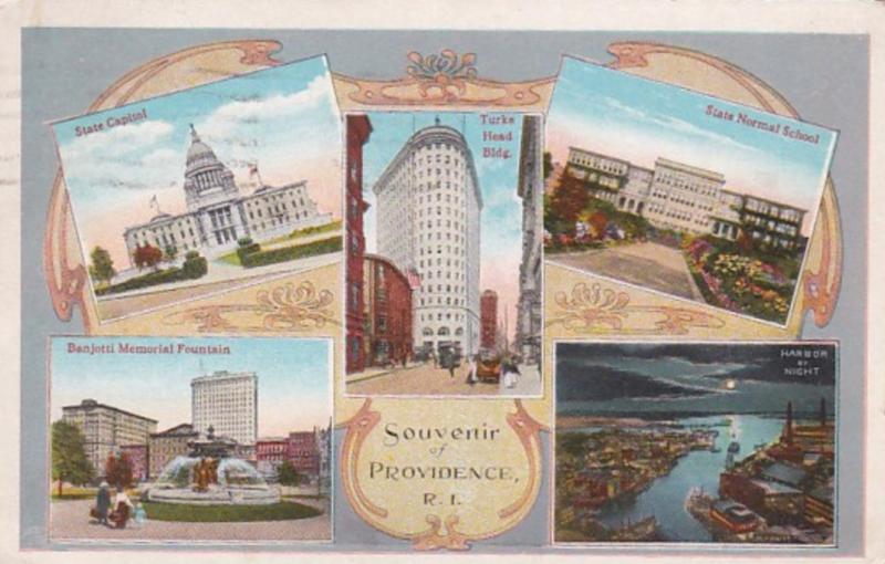 Rhode Island Providence Souvenir With State Capitol Turks Head Building & Mor...