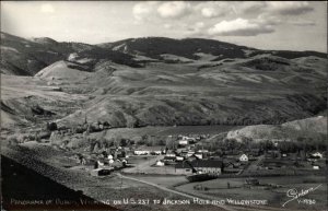 DuBois WY Birdseye View Route 287 Sanborn Real Photo Postcard