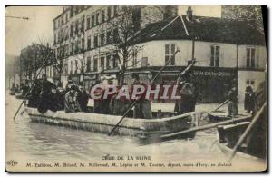 Old Postcard Crue of the Seine Fallieres Briand Millerand Lepine Coutant Paris