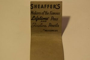 Use Sheaffer's Skrip Makes All Pens Write Better 20 Strike Matchbook Cover