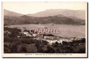 Old Postcard Corsica Corsica Ajaccion Panorama of the city and the Gulf of ba...