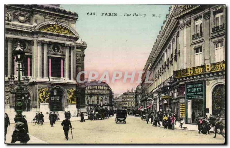 Paris Old Postcard Rue Halevy