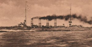 German Imperial Navy Battleship SMS Magdeburg  WWI c1910 Postcard